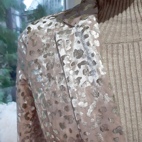 NWT 525 America gold leopard print velvet blazer - Picture 4 of 9